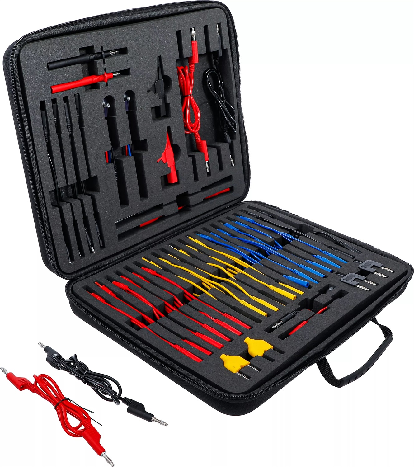 BGS Set di cavi di misura e sonde di prova 92 pezzi - Adatto per multimetri e oscilloscopi