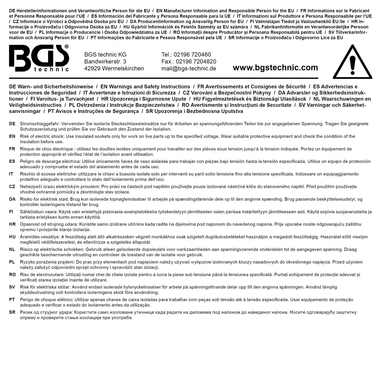BGS 72060 - Bussola Esagonale VDE 12,5 mm (1/2
