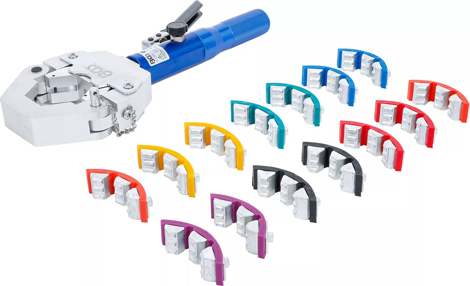BGS 72093 - Set di pinze per crimpare idrauliche per tubi flessibili, ideale per manutenzione impianti di condizionamento e sistemi idraulici pesanti