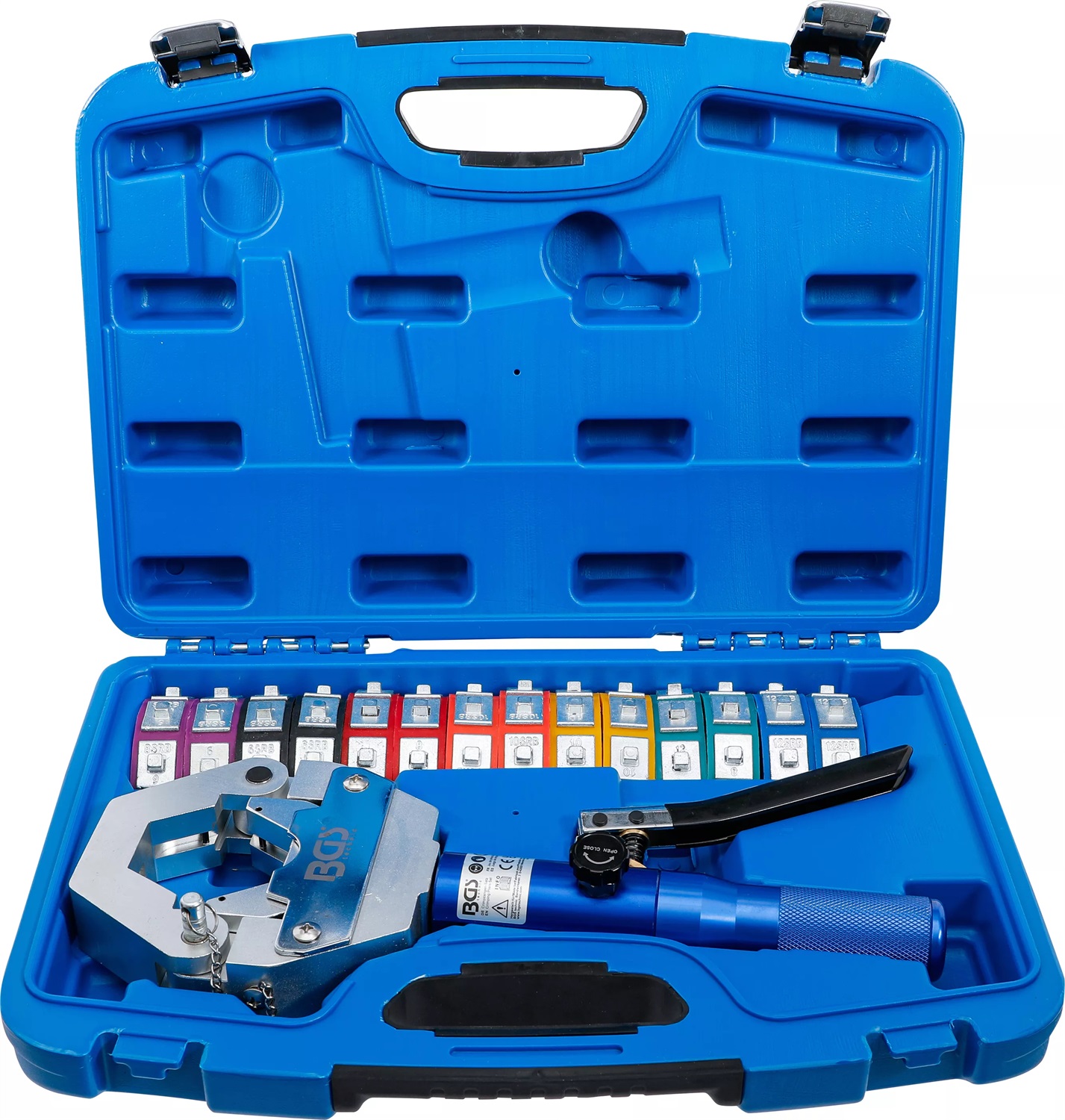 BGS 72093 - Set di pinze per crimpare idrauliche per tubi flessibili, ideale per manutenzione impianti di condizionamento e sistemi idraulici pesanti