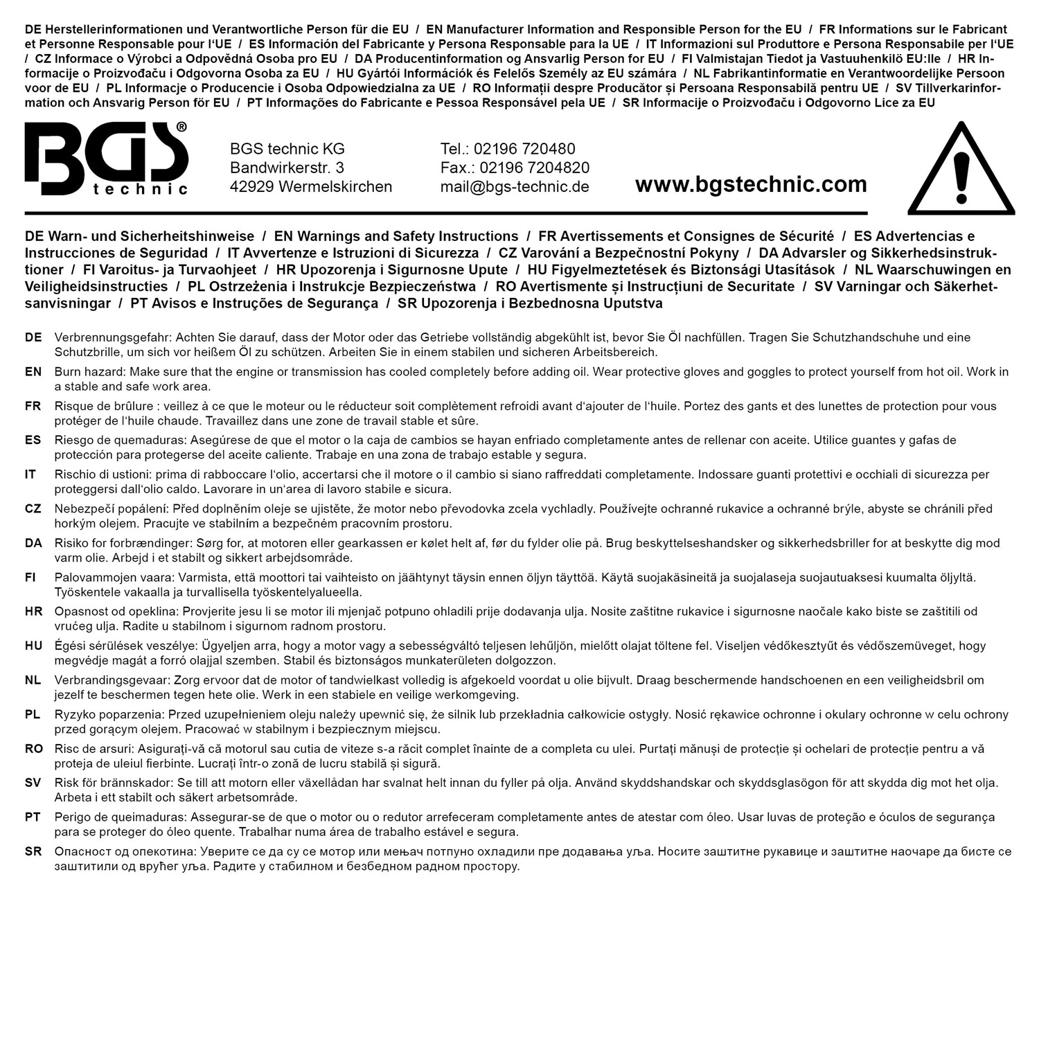 BGS technic BGS 70344 - Adattatore di riempimento per BGS 9992 per cambio a doppia frizione VAG a 7 rapporti (DSG) con olio ATF compatibile