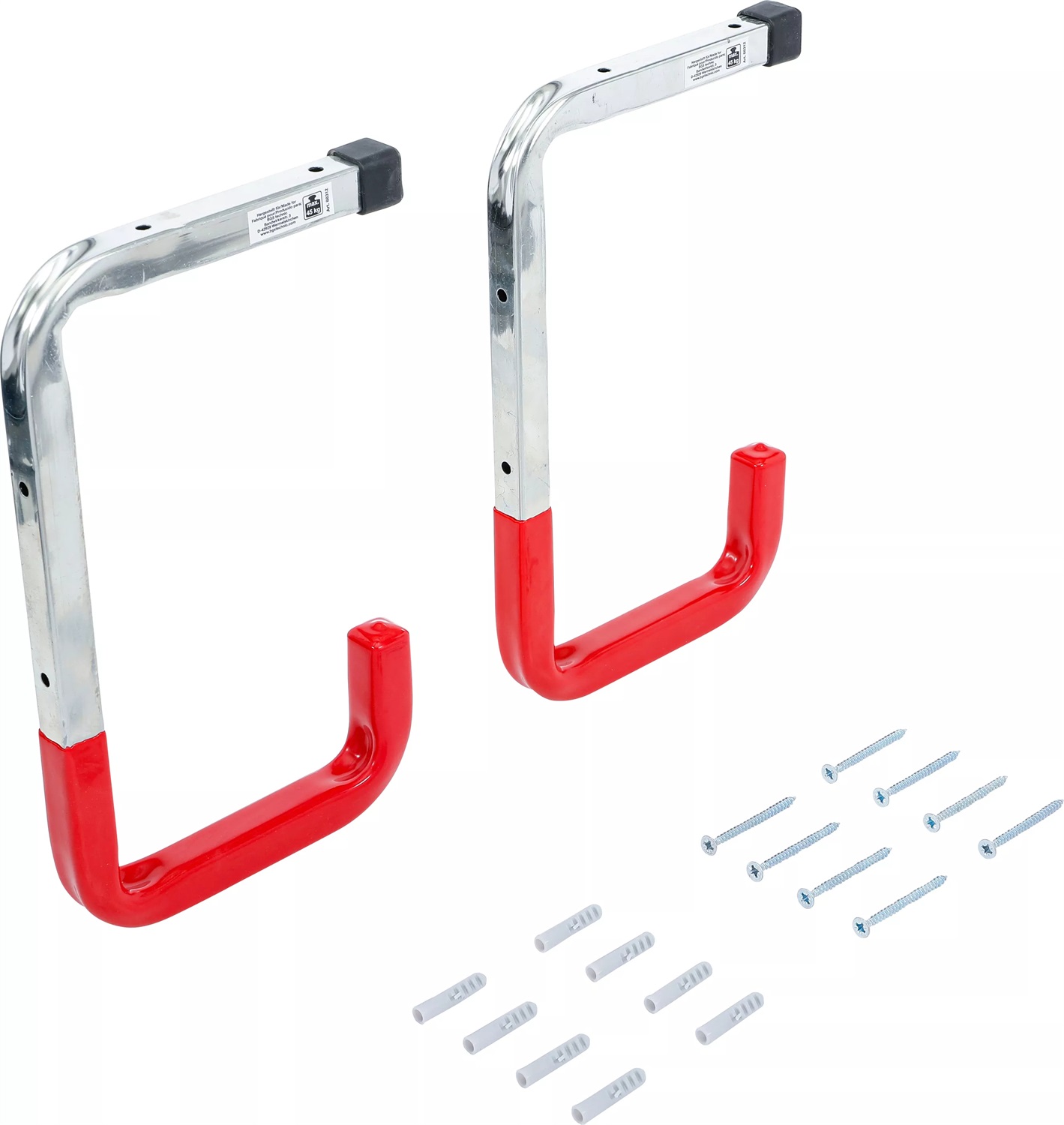 BGS Diy 88312 - Set di ganci universali da parete e soffitto, 2 pz, per garage e biciclette