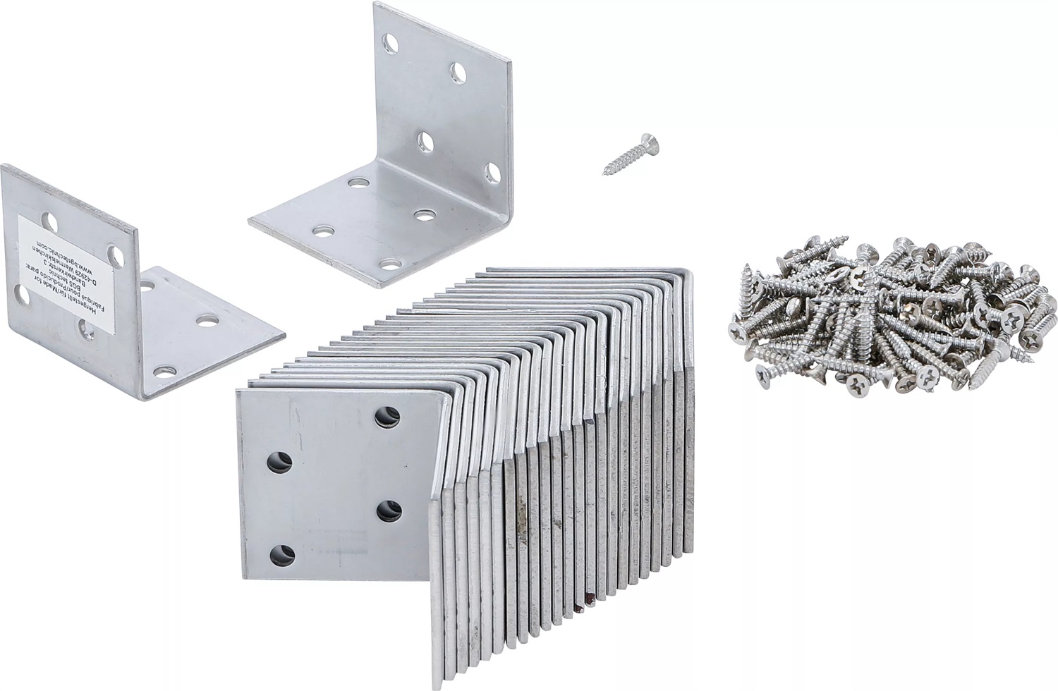 BGS Staffa Angolare Inossidabile 40x40 mm - Confezione da 25 Pezzi per Costruzioni in Legno