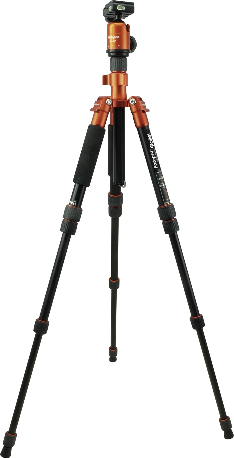 Rollei Compact Traveler No. 1 - Treppiede da Viaggio in Alluminio, Altezza Max 143 cm, Leggero 1,2 kg, Testa a Sfera Arca Swiss per DSLR e Smartphone