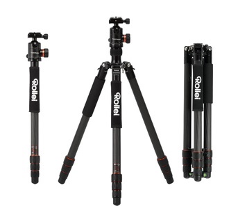 Rollei C6i Carbon - Treppiede Stabile in Carbonio, Altezza Massima 171,5 cm, Capacità di Carico fino a 12 kg, Utilizzabile come Monopiede