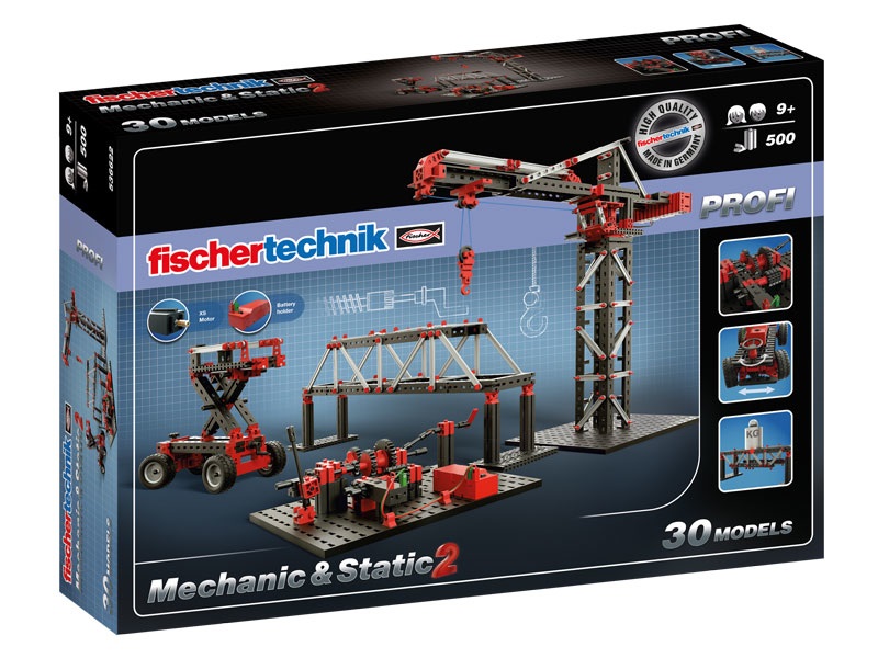 fischertechnik 536622 PROFI Mechanic & Static 2 - Kit di costruzione con 30 modelli e 1 motore, per bambini dai 9 anni