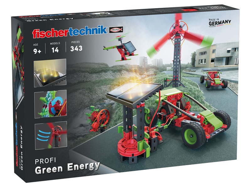 fischertechnik 559879 Green Energy - Kit di Costruzione Educativo sull'Energia Rinnovabile con 14 Modelli per Bambini dai 9 Anni