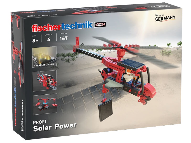 fischertechnik PROFI Solar Power - Kit da costruzione sull'energia solare, 167 pezzi, per bambini dai 8 anni in su, con modulo e motore solare