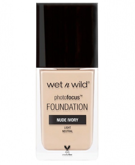 Wet n Wild Photo Focus Fondotinta Liquido 30 ml - Tonalità Nude Ivory, Coprenza Molto Alta, Effetto Matt, Formula Vegana