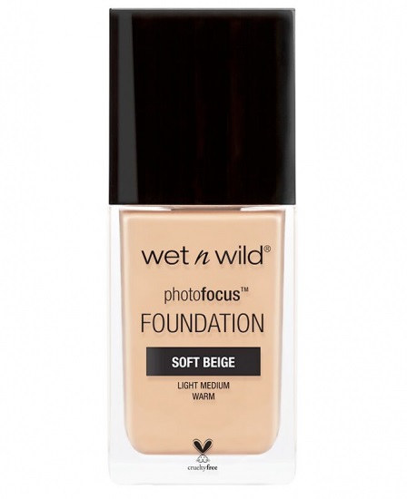 Wet n Wild Photo Focus Fondotinta Liquido 30 ml Soft Beige - Alta Copertura, Finish Opaco, Vegan