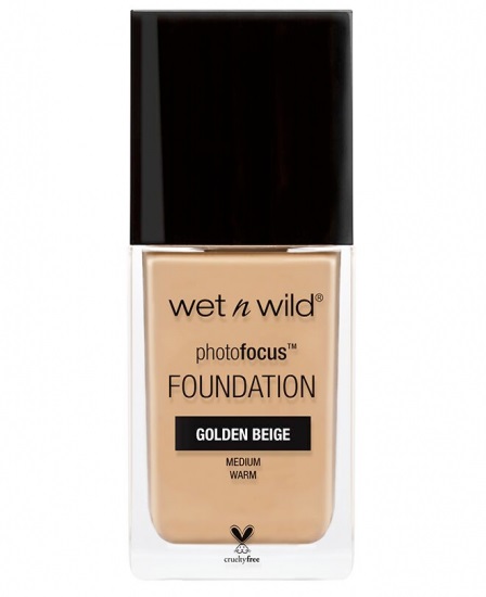 Wet n Wild Photo Focus Fondotinta Liquido 30 ml Golden Beige - Alta Copertura, Finish Opaco, Testato in 7 Condizioni di Luce