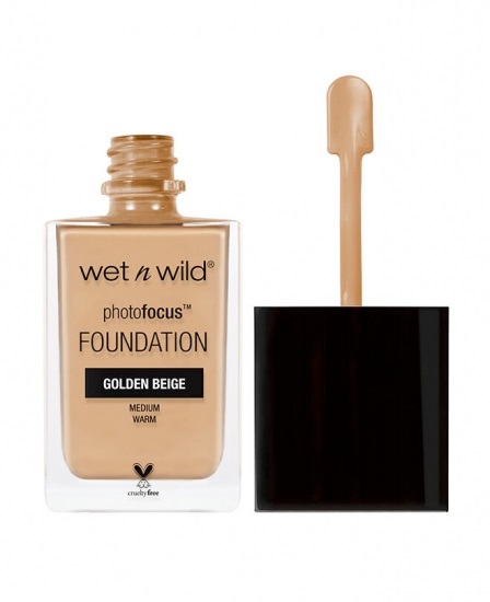 Wet n Wild Photo Focus Fondotinta Liquido 30 ml Golden Beige - Alta Copertura, Finish Opaco, Testato in 7 Condizioni di Luce