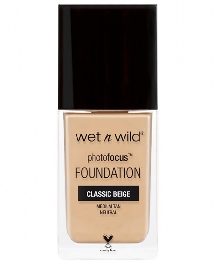 Wet n Wild Photo Focus Fondotinta Liquido 30 ml Classic Beige - Alta Coprenza, Effetto Matt, Vegan
