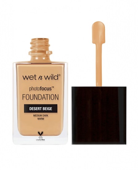 Wet n Wild Photo Focus Foundation 30 ml - Fondotinta Liquido Alta Coprenza Effetto Matt Tonalità Desert Beige