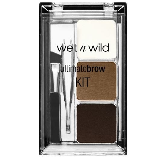 Wet n Wild Ultimate Brow Kit Ash Brown - 2,5 g, Set Completo con Cera, Polveri, Pennello e Pinzetta, Prodotto Vegan