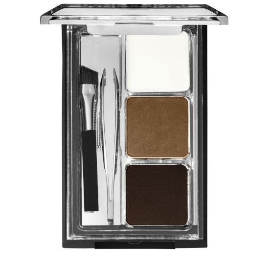 Wet n Wild Ultimate Brow Kit Ash Brown - 2,5 g, Set Completo con Cera, Polveri, Pennello e Pinzetta, Prodotto Vegan