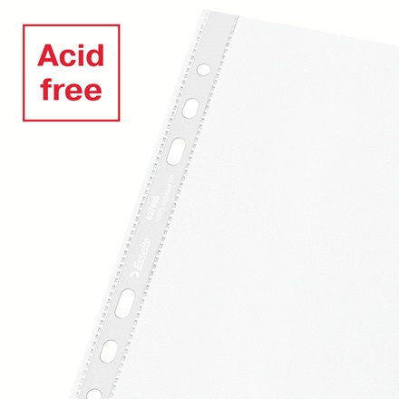 Esselte Buste a Perforazione Universale A5 in Polipropilene Riciclato al 100% Trasparenti - Confezione da 100 Pezzi