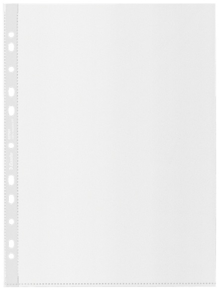 Esselte Buste a Perforazione Universale De Luxe A4 - 100% Riciclate, Trasparenti, Antiriflesso, Confezione da 50 Pezzi