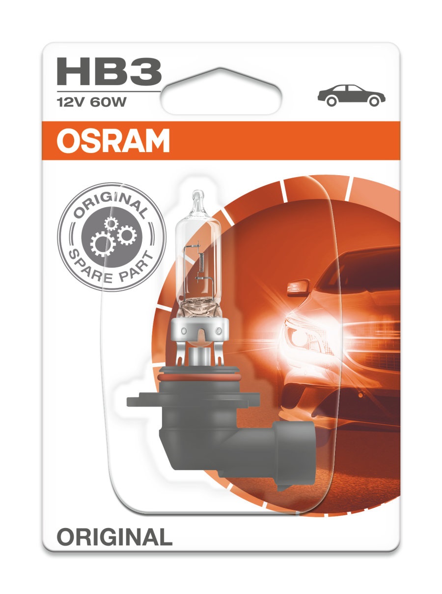 OSRAM HB3 Lampadina Alogena 12V 60W P20D per Fari di Profondità e Abbagliante