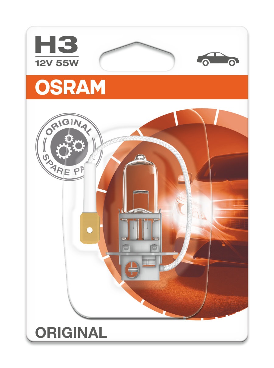 Osram H3 55W 12V Lampadina Alogena per Auto - Original Line