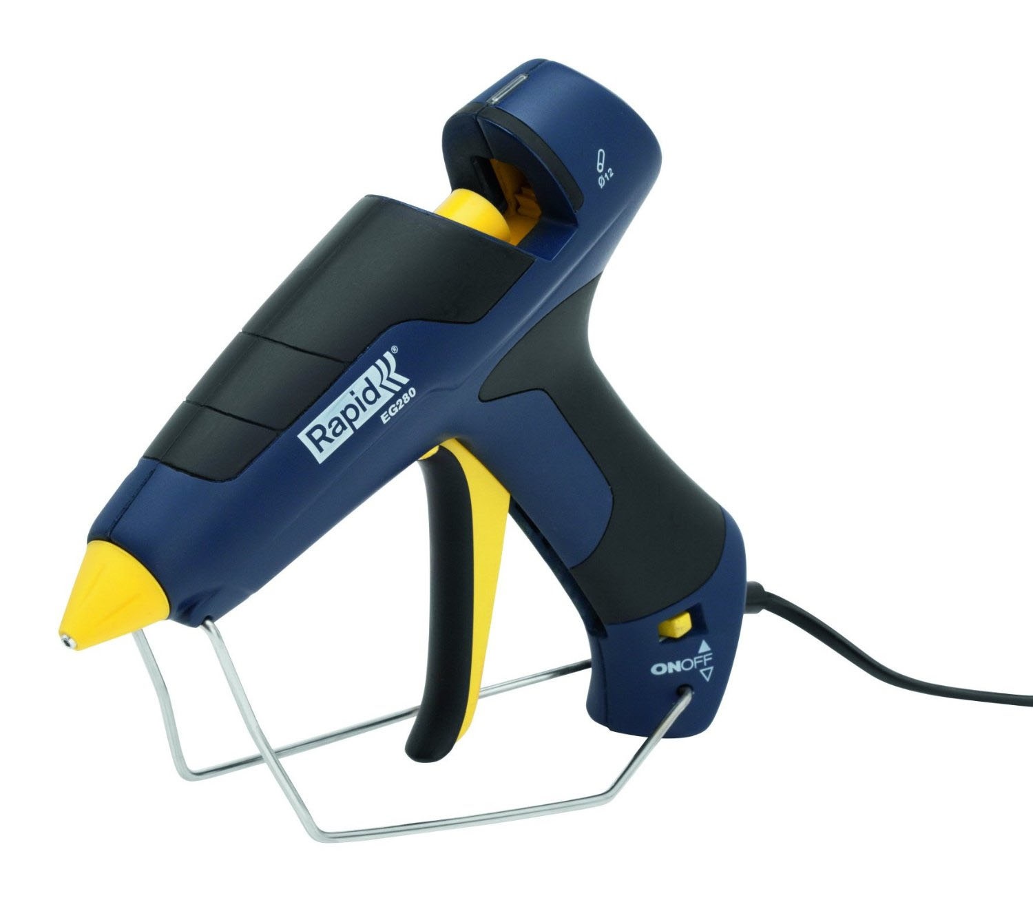 Rapid EG280 Incollatrice 350 W - Pistola a caldo per colla termofusibile 12 mm, 600 g/h, Grilletto gommato, Blu