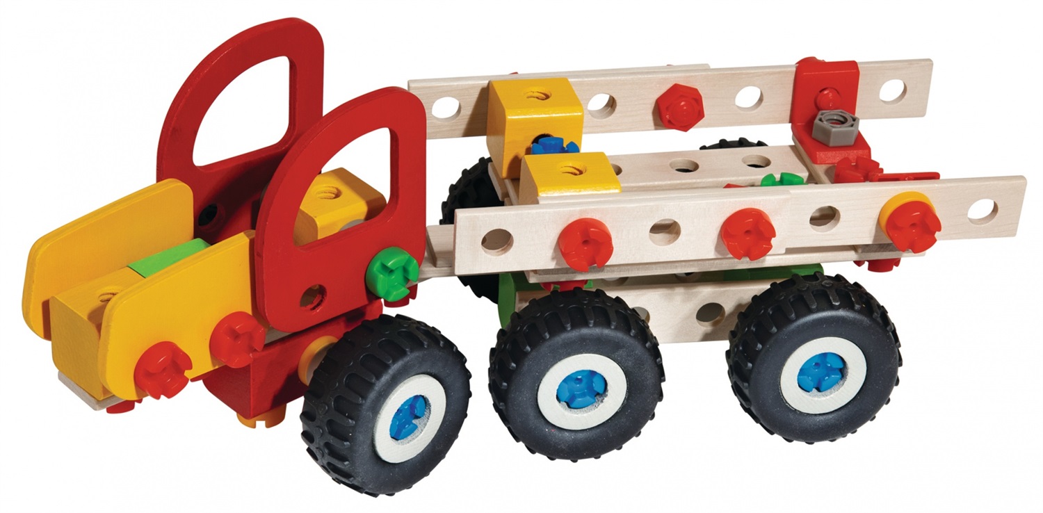 Eichhorn 100039058 Gioco di Costruzione - 140 Pezzi, 3 Varianti (Harvester, Grader, Terra Pialla), Legno di Faggio, FSC 100%, Made in Germany
