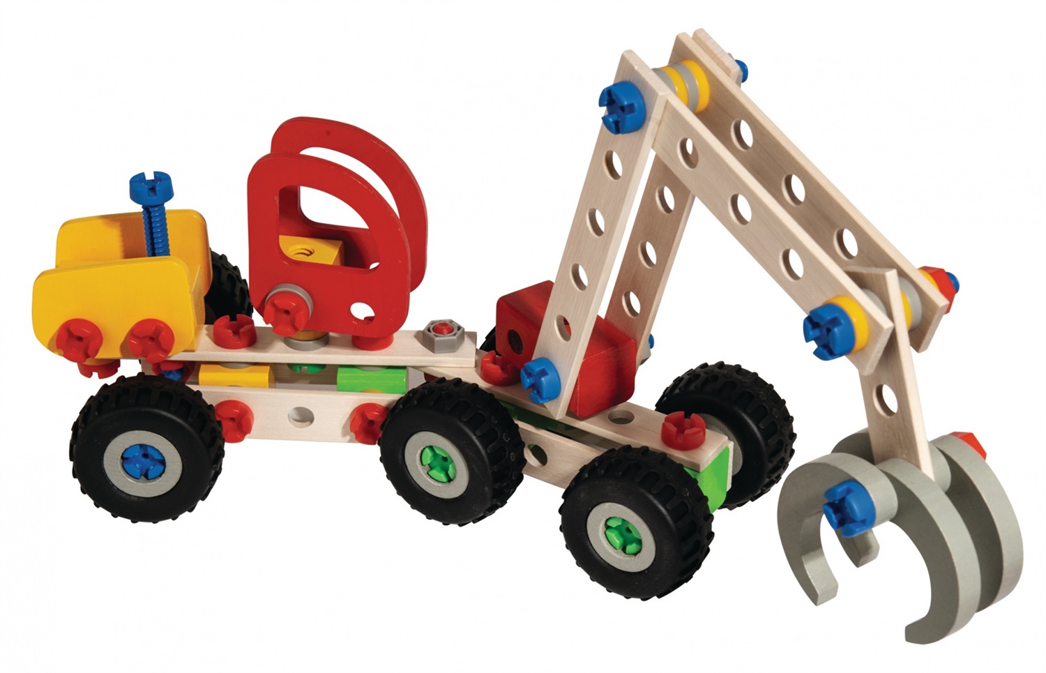 Eichhorn 100039058 Gioco di Costruzione - 140 Pezzi, 3 Varianti (Harvester, Grader, Terra Pialla), Legno di Faggio, FSC 100%, Made in Germany