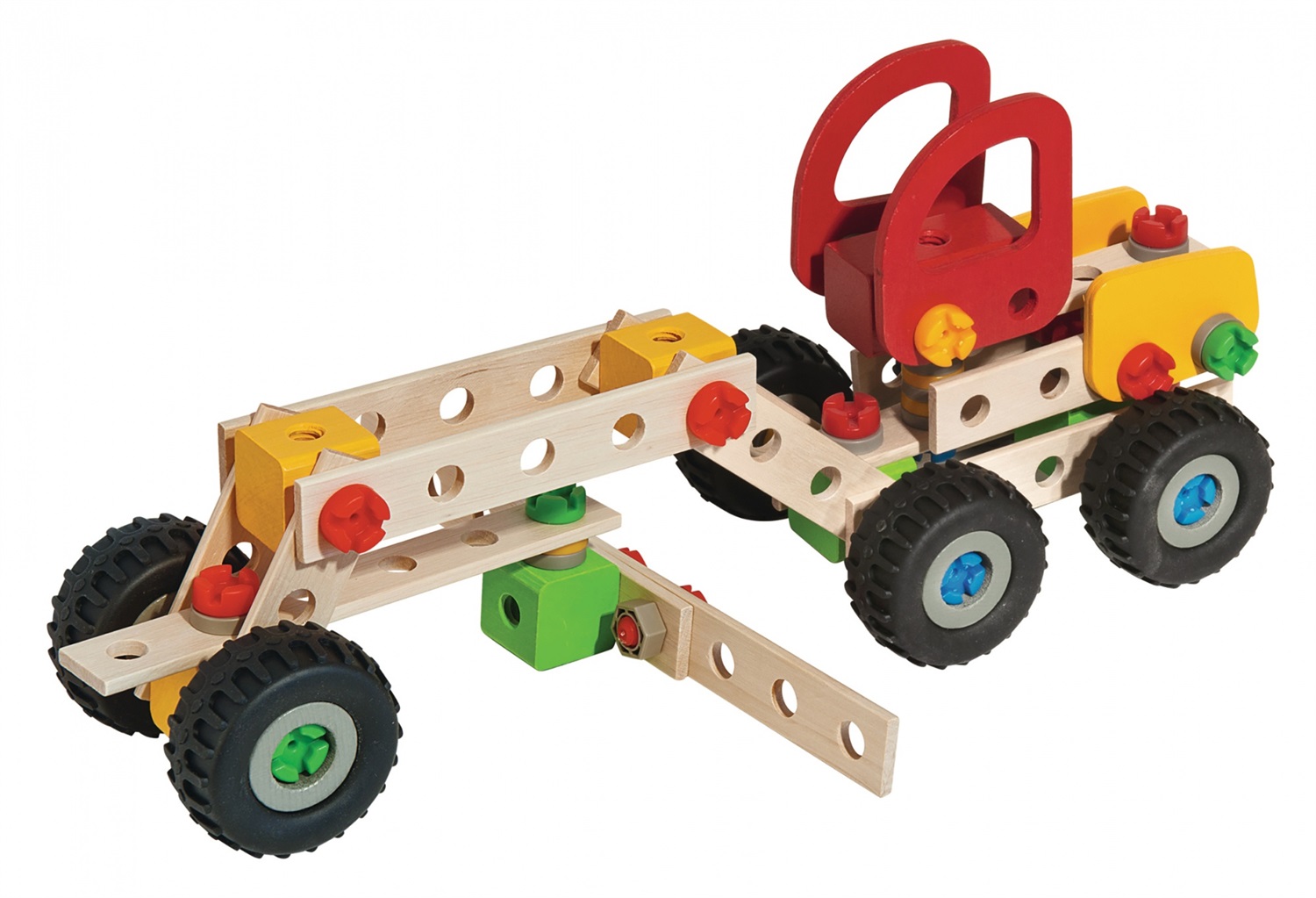 Eichhorn 100039058 Gioco di Costruzione - 140 Pezzi, 3 Varianti (Harvester, Grader, Terra Pialla), Legno di Faggio, FSC 100%, Made in Germany
