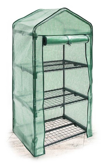 Relaxdays Serra in Plastica Verde per Balcone con 3 Ripiani - 125x70x50 cm, Ideale per Giardinaggio e Coltivazione