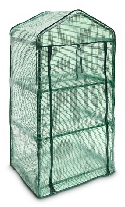 Relaxdays Serra in Plastica Verde per Balcone con 3 Ripiani - 125x70x50 cm, Ideale per Giardinaggio e Coltivazione