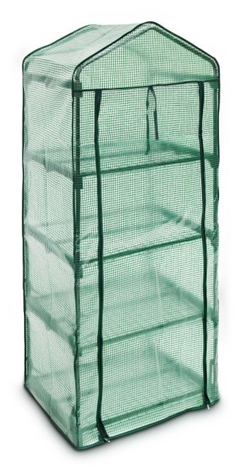 Relaxdays Serra Vivaio in Lamina PE con 4 Ripiani per Giardinaggio - Dimensioni 158x70x50 cm
