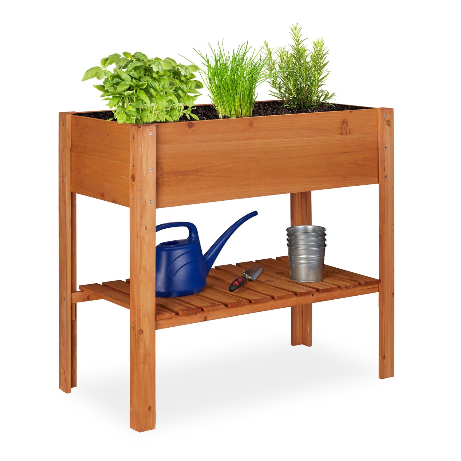 Relaxdays 10020744 letto da giardino rialzato Letto vegetale Legno Rettangolo