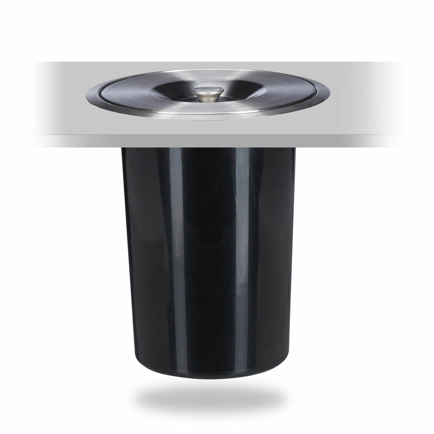 Relaxdays Pattumiera da Incasso per Cucina in Acciaio Inox con Coperchio, Igienica e Pratica, Dimensioni 29,5x26,5cm, Argento