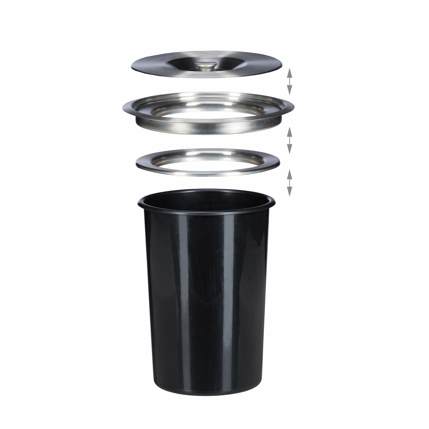 Relaxdays Pattumiera da Incasso per Cucina in Acciaio Inox con Coperchio, Igienica e Pratica, Dimensioni 29,5x26,5cm, Argento