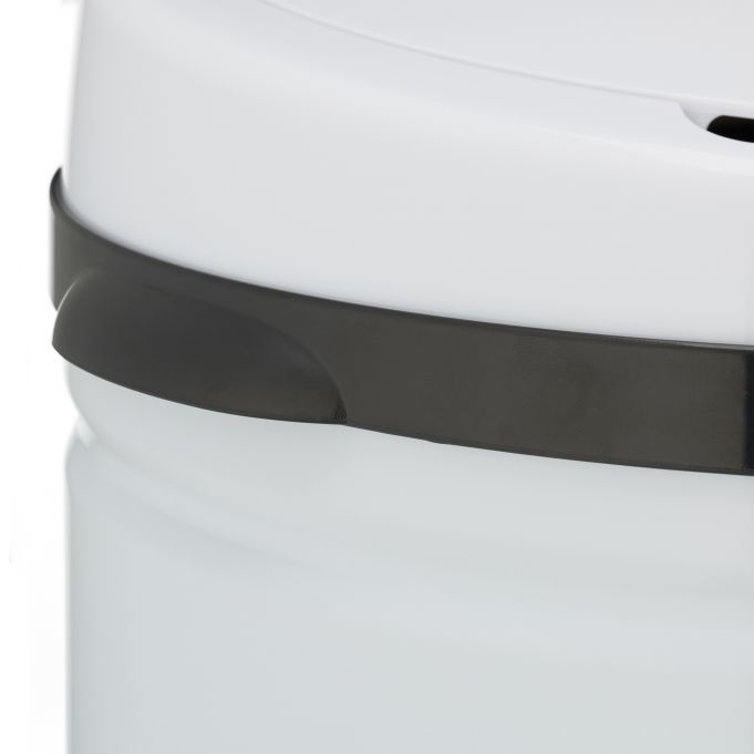 Relaxdays Pattumiera con Sensore 50L in Acciaio Inox Bianco - Apertura Automatica