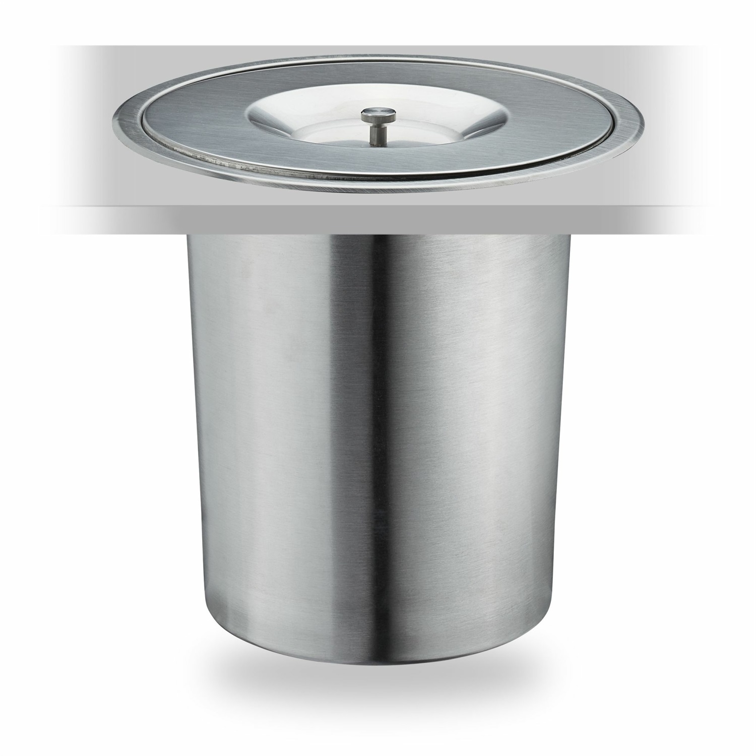 Relaxdays Cestino da Incasso per Cucina in Acciaio Inox 8L con Coperchio per Rifiuti Organici - Dimensioni HxD 25 x 27 cm, Argento