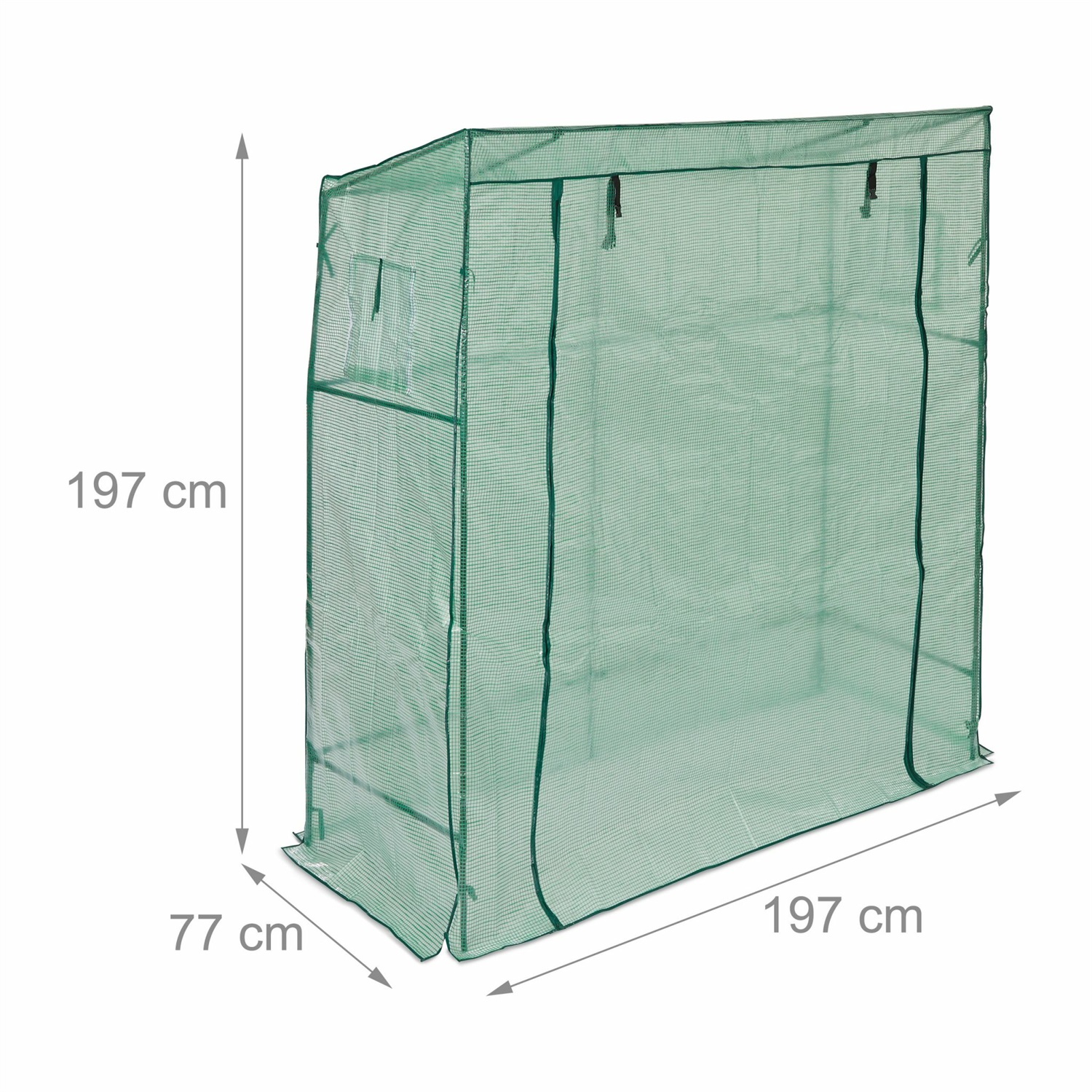 Relaxdays Serra da Giardino Alta 197 cm - Orto Verticale con Porta Avvolgibile per Pomodori e Piante
