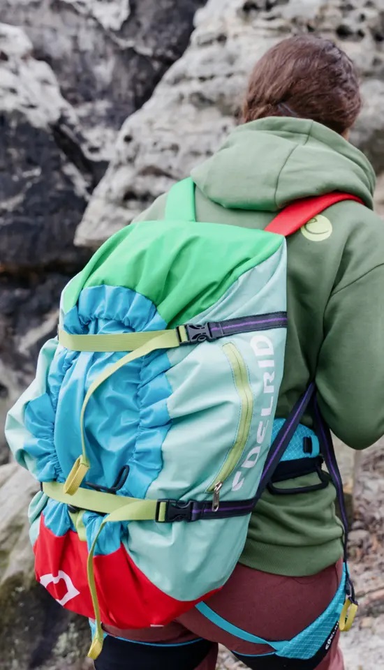 EDELRID Drone II Zaino Porta Corda Unisex - Spazioso, Verde, Adatto a Corde fino a 80m, con Cinghie e Tasca Esterna