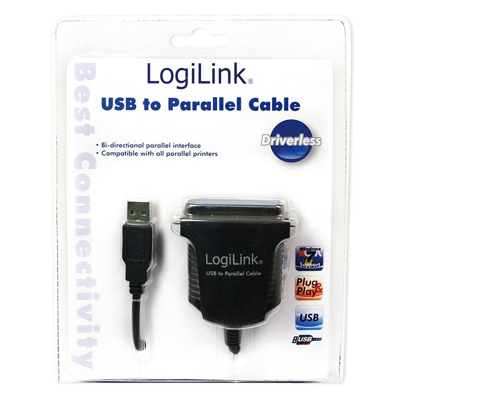 LogiLink AU0003C Cavo Adattatore Stampante USB a Parallela Nero 1,5 m - USB 1.1