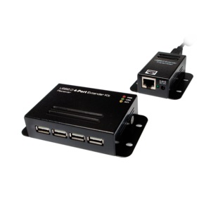 LogiLink UA0252 Extender USB 2.0 fino a 50 m con Hub a 4 Porte, PoE, Nero
