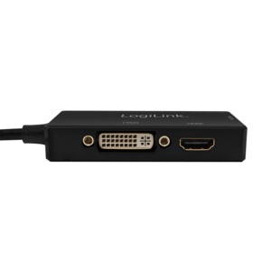 LogiLink CV0109 - Adattatore DisplayPort a DVI/HDMI/VGA 4K, Nero