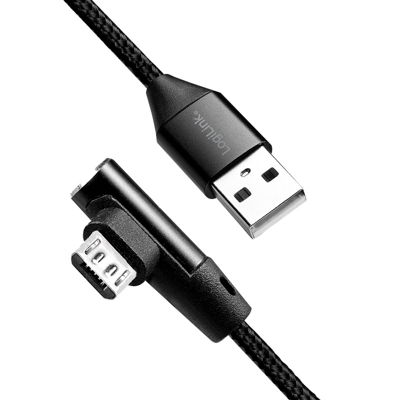 Logilink Cavo USB 2.0 1 m A a Micro USB B Angolato 90° Nero