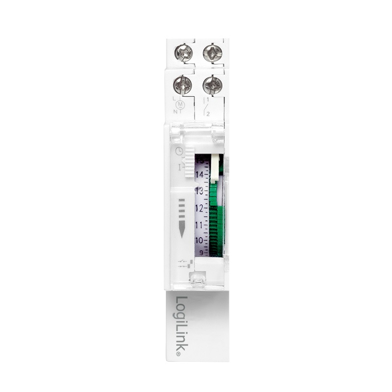 LogiLink ET0009 Timer Meccanico Bianco con Programmazione Giornaliera e Settimanale, Protezione IP20, 220-240 V