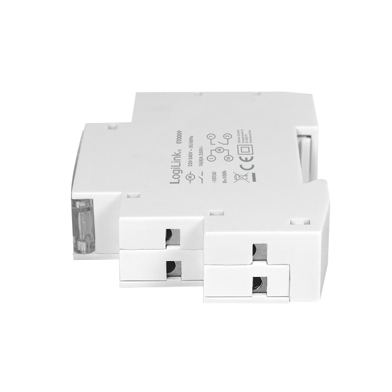LogiLink ET0009 Timer Meccanico Bianco con Programmazione Giornaliera e Settimanale, Protezione IP20, 220-240 V
