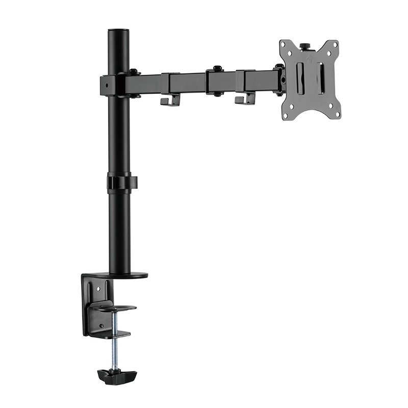 LogiLink BP0097 - Supporto da scrivania in alluminio per monitor 17-32 pollici con rotazione a 360° e braccio di 454 mm