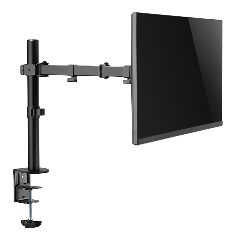 LogiLink BP0097 - Supporto da scrivania in alluminio per monitor 17-32 pollici con rotazione a 360° e braccio di 454 mm