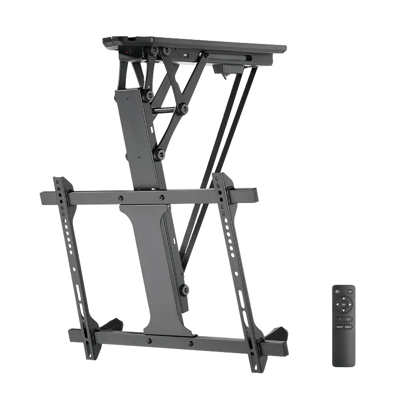 LogiLink BP0118 Supporto da soffitto per TV 32-70 pollici con telecomando, compatibile con monitor piatti e curvi, colore nero