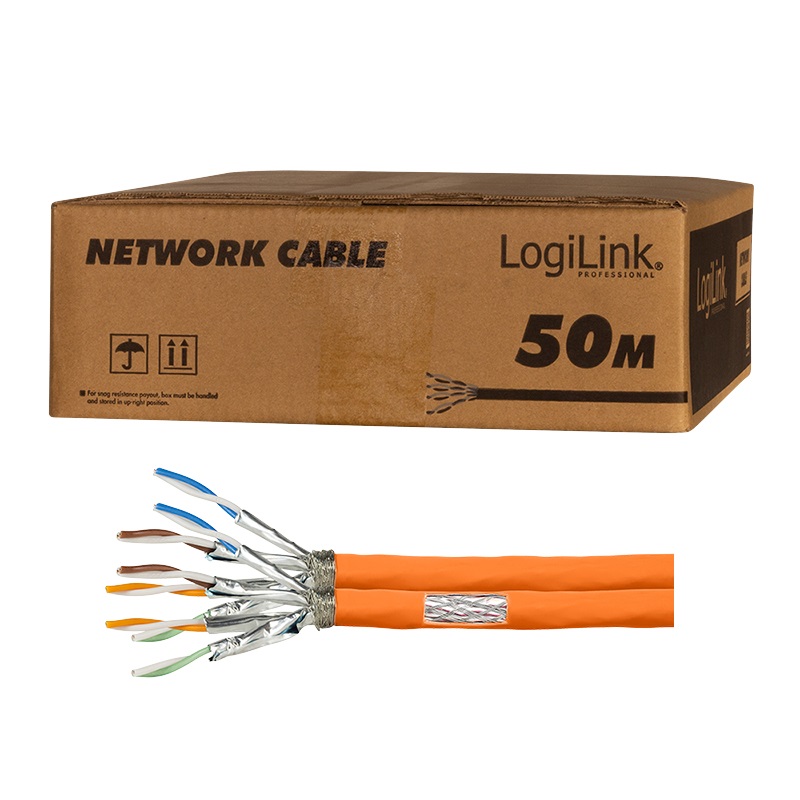 LogiLink Cavo di rete Cat7 S/FTP Arancione 50 m