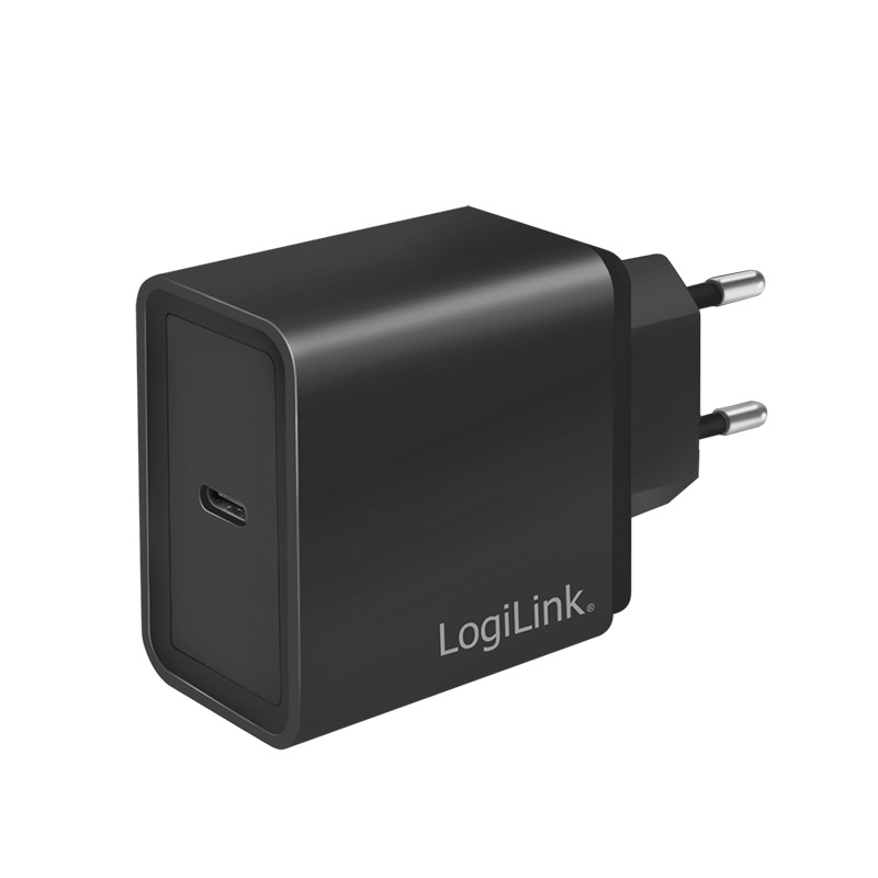 LogiLink PA0258 Caricabatterie Universale Nero AC Interno con Porta USB-C, Ricarica Rapida 18W