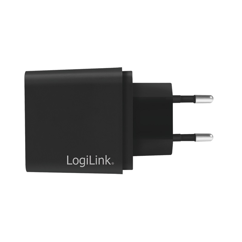 LogiLink PA0258 Caricabatterie Universale Nero AC Interno con Porta USB-C, Ricarica Rapida 18W